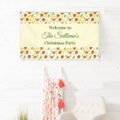 Pine Cones en Holly Kerstpattern Spandoek (Insitu)