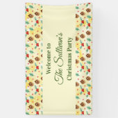 Pine Cones en Holly Kerstpattern Spandoek (Verticaal)