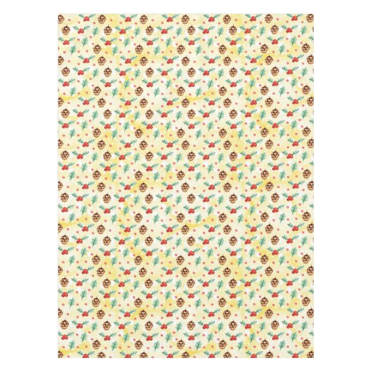 Pine Cones en Holly Kerstpattern Tafelkleed (Voorkant)