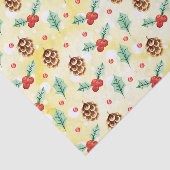 Pine Cones en Holly Kerstpattern Tissuepapier (Detail)