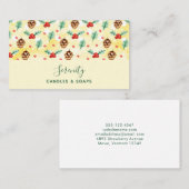 Pine Cones en Holly Kerstpattern Visitekaartje (Voorkant / Achterkant)