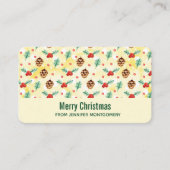 Pine Cones en Holly Kerstpattern Visitekaartje (Voorkant)