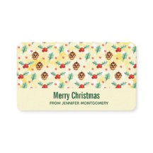 Pine Cones en Holly Kerstpattern