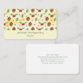 Pine Cones en Holly Kerstpattern Visitekaartje (Voorkant / Achterkant)