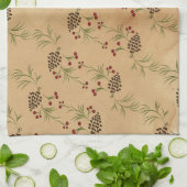 Pine Cones en Holly Kitchen Towels Theedoek (Gevouwen)
