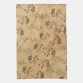 Pine Cones en Holly Kitchen Towels Theedoek (Verticaal)