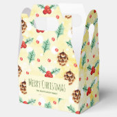 Pine Cones en Holly Pattern Kerstmis Bedankdoosjes (Geopend)
