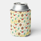 Pine Cones en Holly Pattern Merry Kerstmis Blikjeskoeler (Blikje Achterkant)