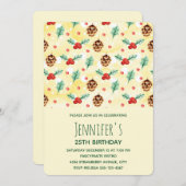 Pine Cones en Holly Winter Pattern Birthday Kaart (Voorkant / Achterkant)