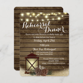 Pine Cones en lantaarn rustieke repetitie diner Kaart