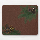 Pine Cones en leder Mousepad Muismat (Voorkant)