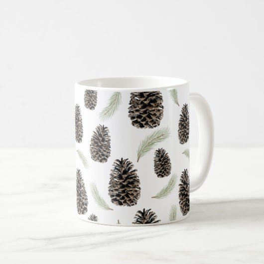 Pine Cones en Needles Coffee Mok (Voorkant rechts)