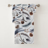 Pine Cones en Pine Needles Kerstpatroon Bad Handdoek (Insitu)