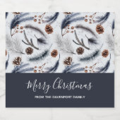 Pine Cones en Pine Needles Kerstpatroon Bier Etiket (Enkel label)