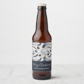 Pine Cones en Pine Needles Kerstpatroon Bier Etiket (Voorkant)