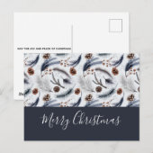 Pine Cones en Pine Needles Kerstpatroon Briefkaart (Voorkant / Achterkant)