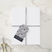 Pine Cones en Pine Needles Kerstpatroon Cadeaulabel (Met Touw)