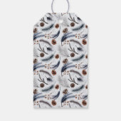 Pine Cones en Pine Needles Kerstpatroon Cadeaulabel (Achterkant)
