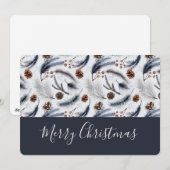 Pine Cones en Pine Needles Kerstpatroon Feestdagenkaart (Voorkant / Achterkant)