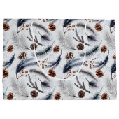 Pine Cones en Pine Needles Kerstpatroon Groot Cadeauzakje (Achterkant)