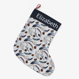 Pine Cones en Pine Needles Kerstpatroon Grote Kerstsok