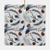 Pine Cones en Pine Needles Kerstpatroon Keramisch Ornament (Achterkant)