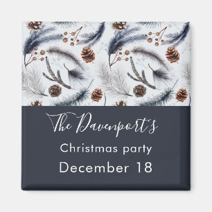 Pine Cones en Pine Needles Kerstpatroon Magneet