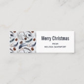 Pine Cones en Pine Needles Kerstpatroon Mini Visitekaartje (Voorkant)