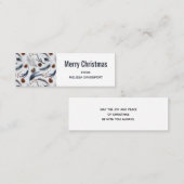 Pine Cones en Pine Needles Kerstpatroon Mini Visitekaartje (Voorkant / Achterkant)