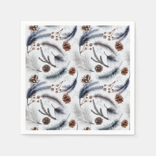 Pine Cones en Pine Needles Kerstpatroon Servet