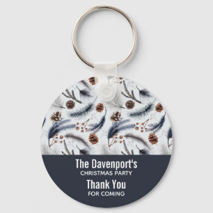 Pine Cones en Pine Needles Kerstpatroon Sleutelhanger