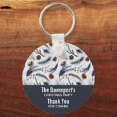 Pine Cones en Pine Needles Kerstpatroon Sleutelhanger (Voorkant)