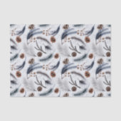 Pine Cones en Pine Needles Kerstpatroon Tissuepapier (Voorkant)