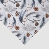 Pine Cones en Pine Needles Kerstpatroon Tissuepapier (Detail)