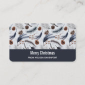 Pine Cones en Pine Needles Kerstpatroon Visitekaartje (Voorkant)