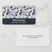 Pine Cones en Pine Needles Kerstpatroon Visitekaartje (Voorkant / Achterkant)