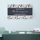 Pine Cones en Pine Needles Pattern Kerstmis Spandoek (Beurs)
