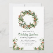 Pine Cones Fir Wreath Kerstfeestdag Luncheon Kaart (Voorkant)