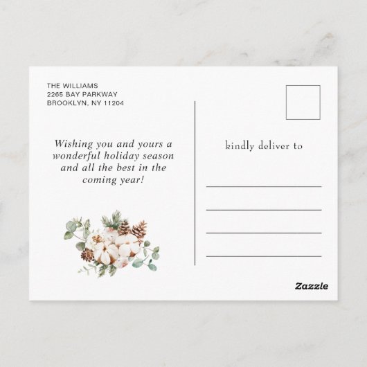 Pine Cones Fir Wreath Merry Kerstfeestdag Briefkaart (Achterkant)