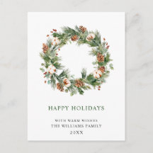 Pine Cones Fir Wreath Merry Kerstfeestdag