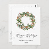 Pine Cones Fir Wreath Merry Kerstfeestdag Briefkaart (Voorkant / Achterkant)