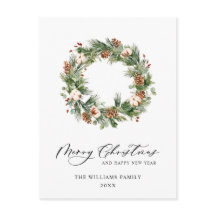 Pine Cones Fir Wreath Merry Kerstfeestdag