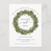 Pine Cones Foliage Kerst Bruiloft Save the Date Aankondigingskaart (Voorkant)