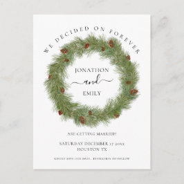 Pine Cones Foliage Kerst Bruiloft Save the Date Aankondigingskaart