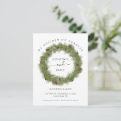 Pine Cones Foliage Kerst Bruiloft Save the Date Aankondigingskaart (Staand voorkant)