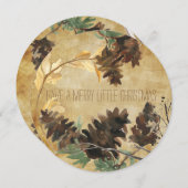 Pine Cones getextureerd rond Kerstmis vakantie Kaa Feestdagenkaart (Voorkant / Achterkant)