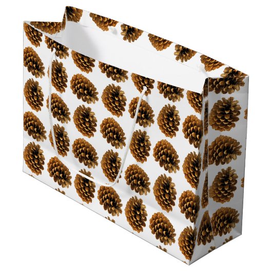 Pine cones Gift Bag Groot Cadeauzakje (Voorkant Gekanteld)