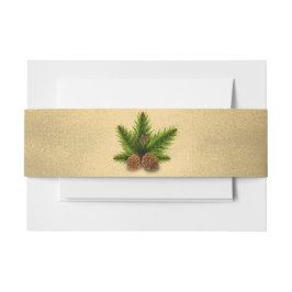 Pine Cones Gold Wedding Belly Band Uitnodigingen Wikkel