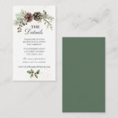 Pine Cones Greenery Winter Wedding Informatiekaartje (Voorkant / Achterkant)