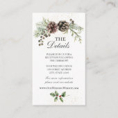 Pine Cones Greenery Winter Wedding Informatiekaartje (Voorkant)